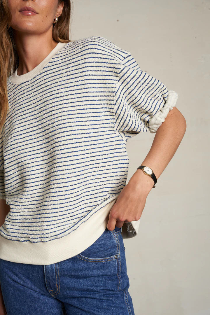 rebecca stripe cotton short sleeve sweatshirt