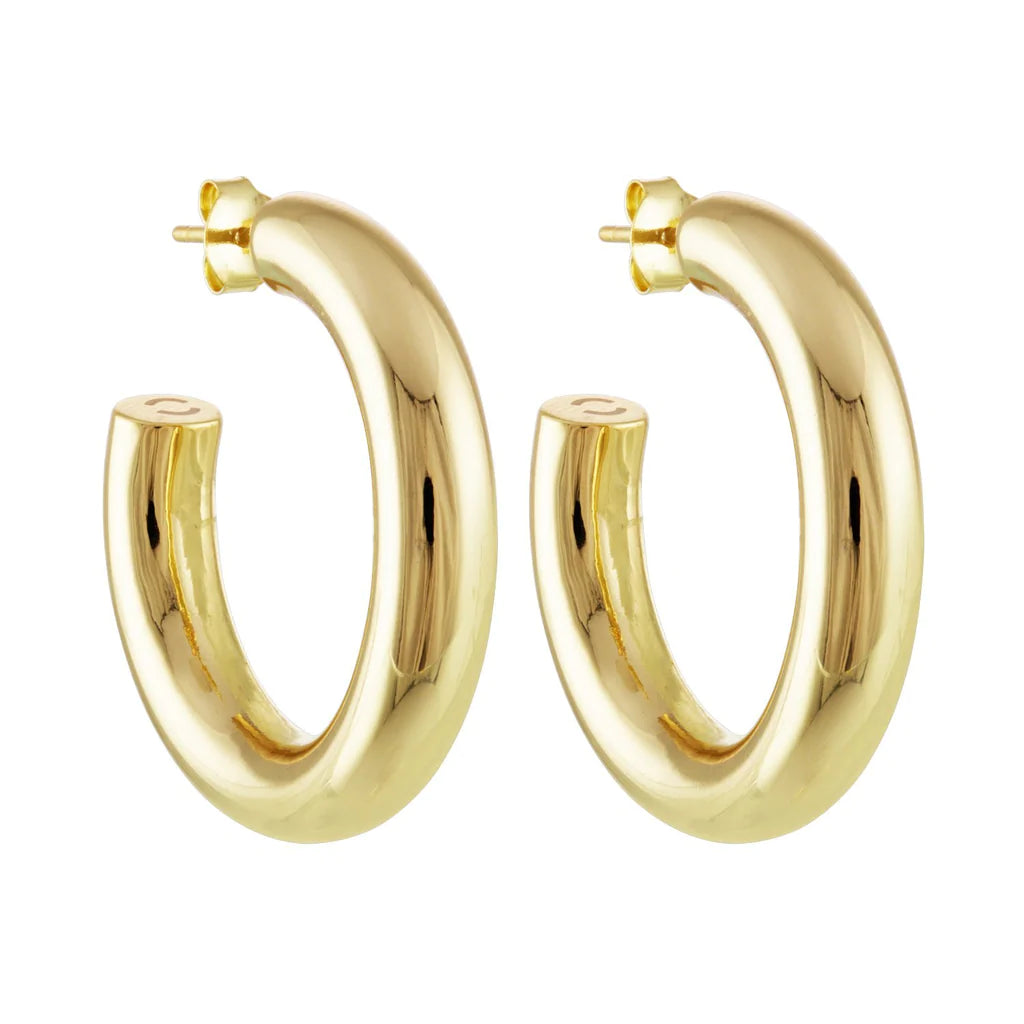 1.5&quot; perfect hoops in gold