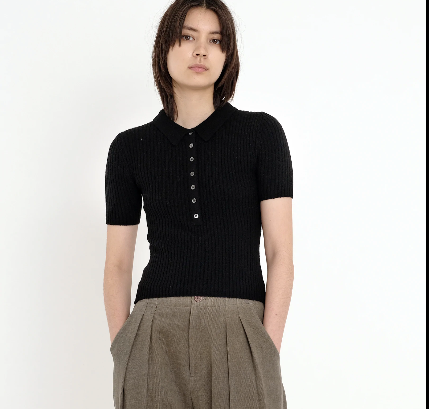 molly collared short sleeves top