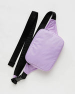 baggu puffy fanny pack in dusty lilac